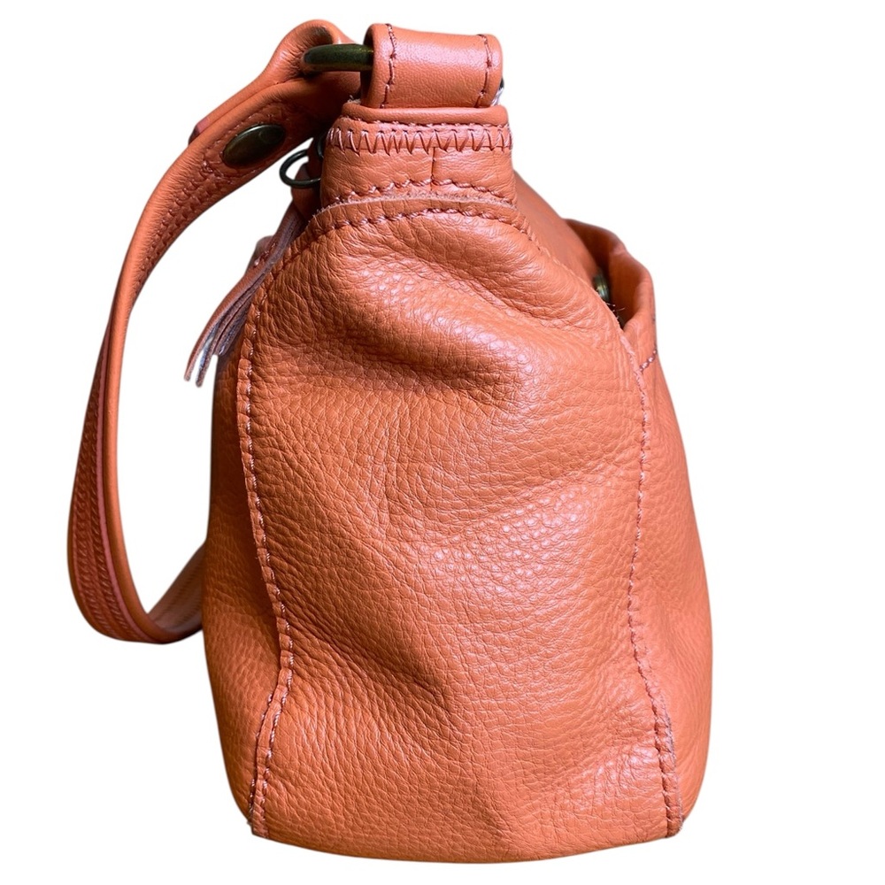 The Sak Iris Medium Orange Leather Hobo Shoulder Bag - Picture 3 of 16